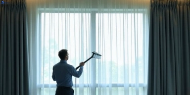 Commercial curtain steam cleaning service karalee hotels offices