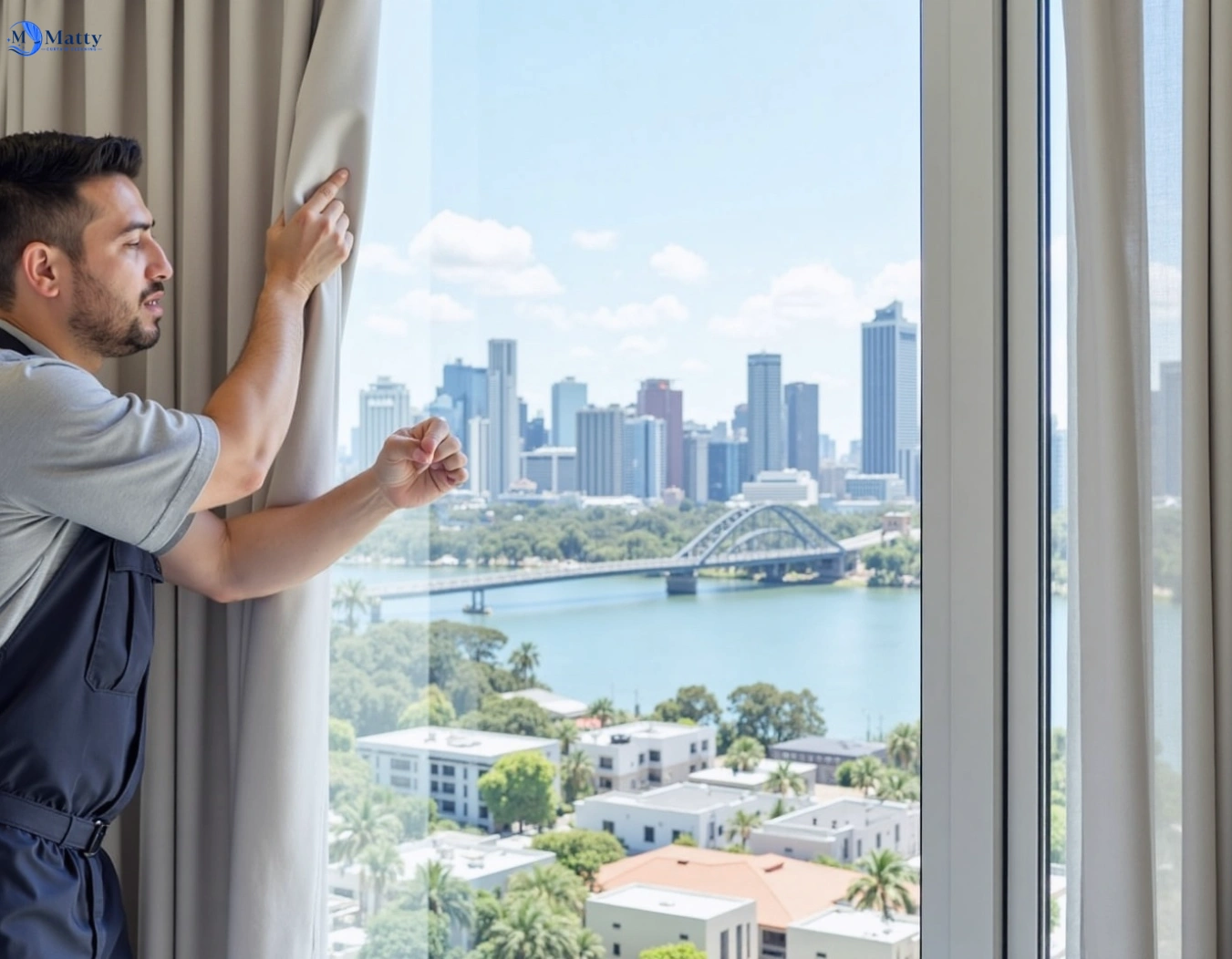 Professional curtain steam cleaning service karalee QLD by Matty Curtain Cleaning